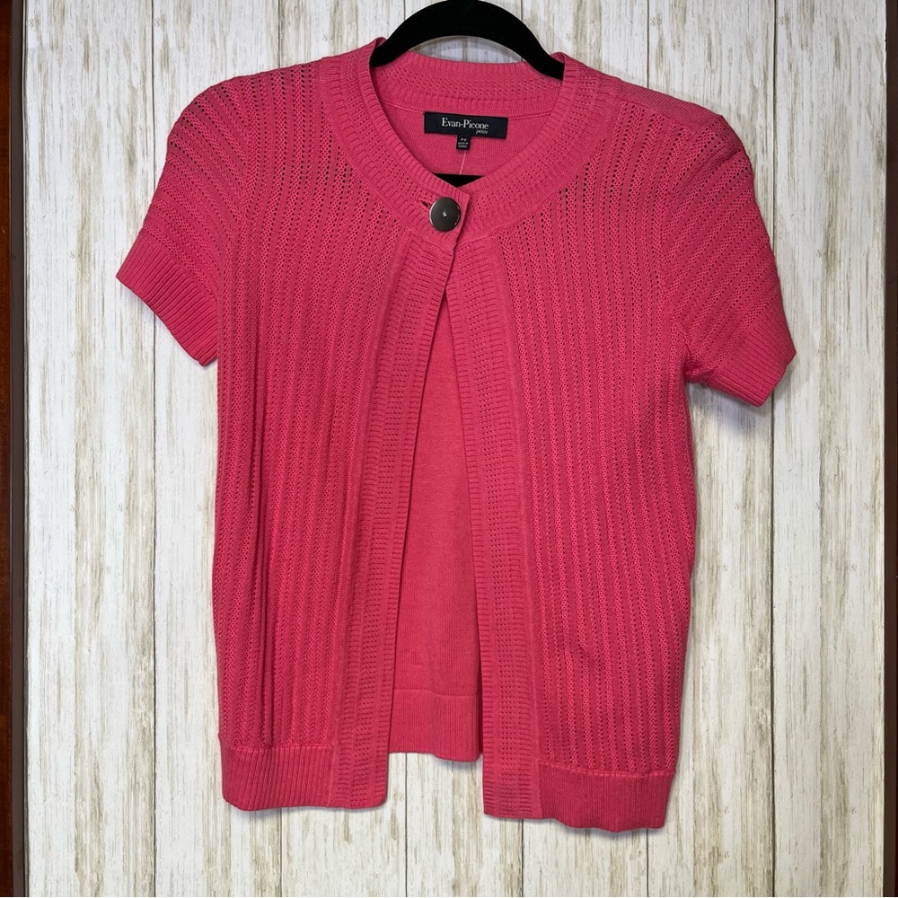 Evan-Picone Petite Pink Open Cardigan Size Petite Small